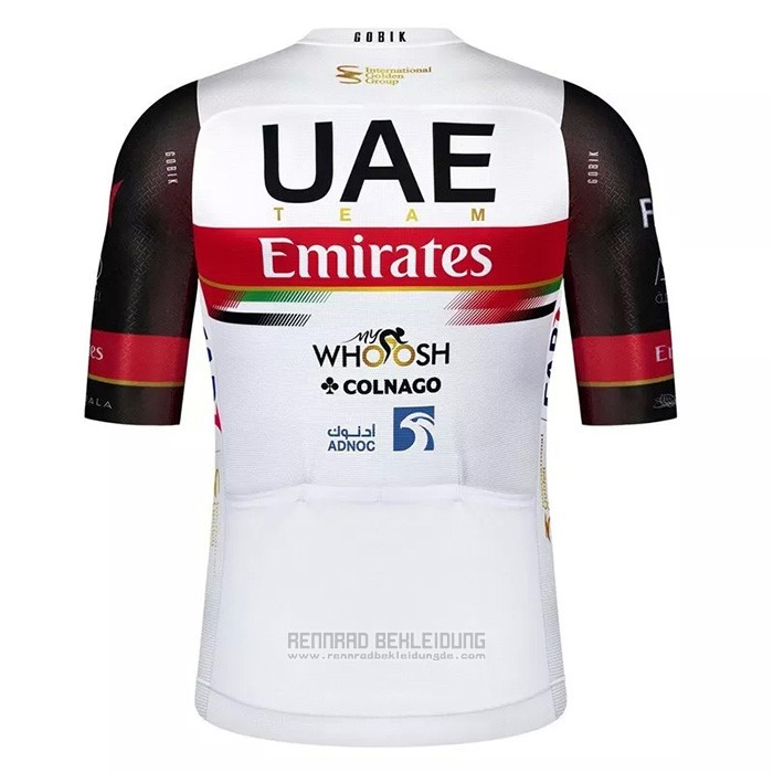 2021 Fahrradbekleidung UAE Shwarz Wei Rot Trikot Kurzarm und Tragerhose - zum Schließen ins Bild klicken